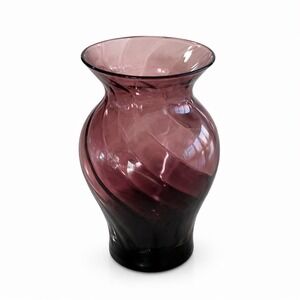 Gardener's Eden Amethyst Swirl Art‎ Glass Bud Vase 4.75" Handmade